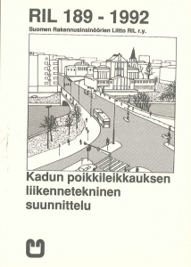 RIL 189-1992 Kadun poikkileikkauksen liikennetekninen suunnittelu